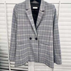 Anine Bing Black & White Plaid Blazer